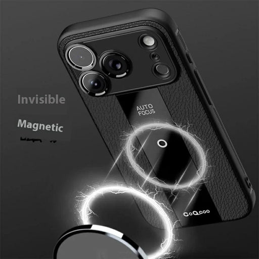 Q.COO For iPhone 17 Pro Case Shockproof PU + TPU + Acrylic Phone Cover - Black - 2