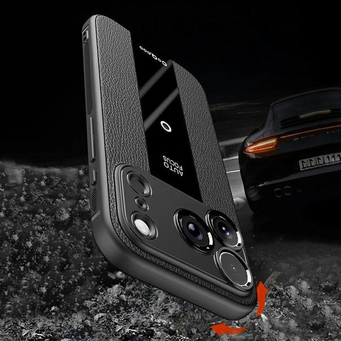 Q.COO For iPhone 17 Pro Case Shockproof PU + TPU + Acrylic Phone Cover - Black - 3