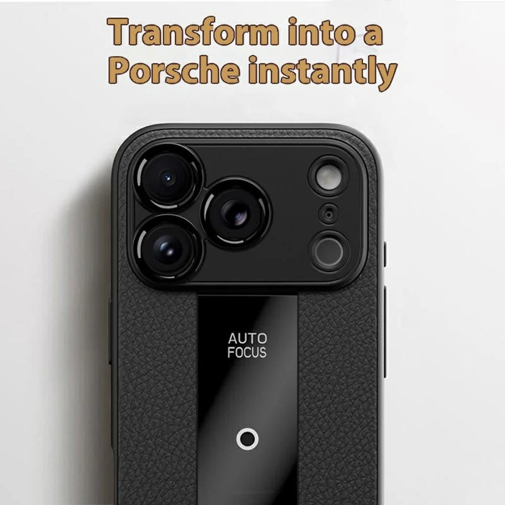 Q.COO For iPhone 17 Pro Case Shockproof PU + TPU + Acrylic Phone Cover - Black - 4