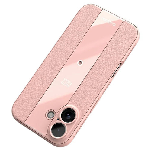 Q.COO For iPhone 17 Case Shockproof PU + TPU + Acrylic Phone Cover - Pink - 1