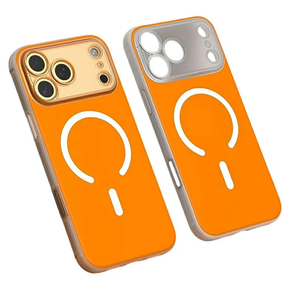 Q.COO For iPhone 17 Pro Max Magnetic Case Shockproof TPU Phone Cover Compatible with MagSafe - Light Sand Orange - 1