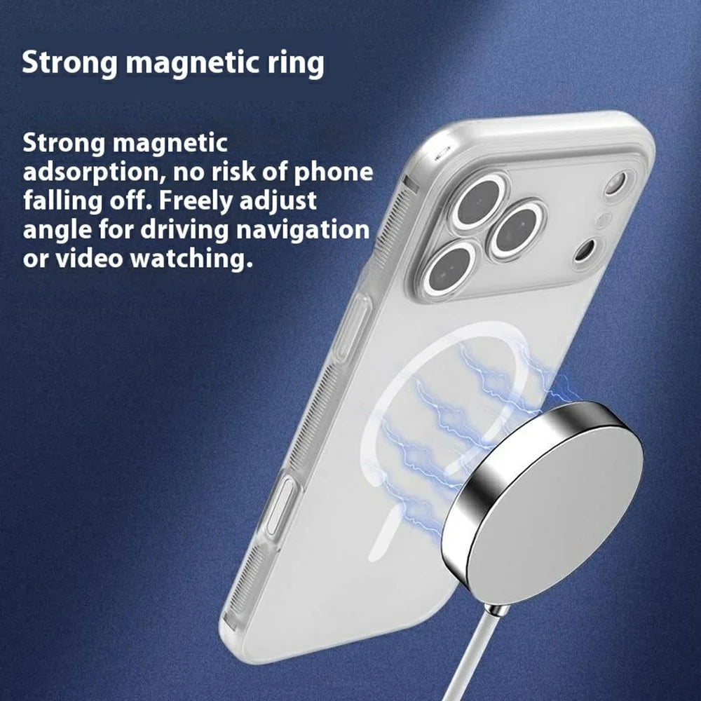 Q.COO For iPhone 17 Pro Max Magnetic Case Shockproof TPU Phone Cover Compatible with MagSafe - Light Sand Orange - 3