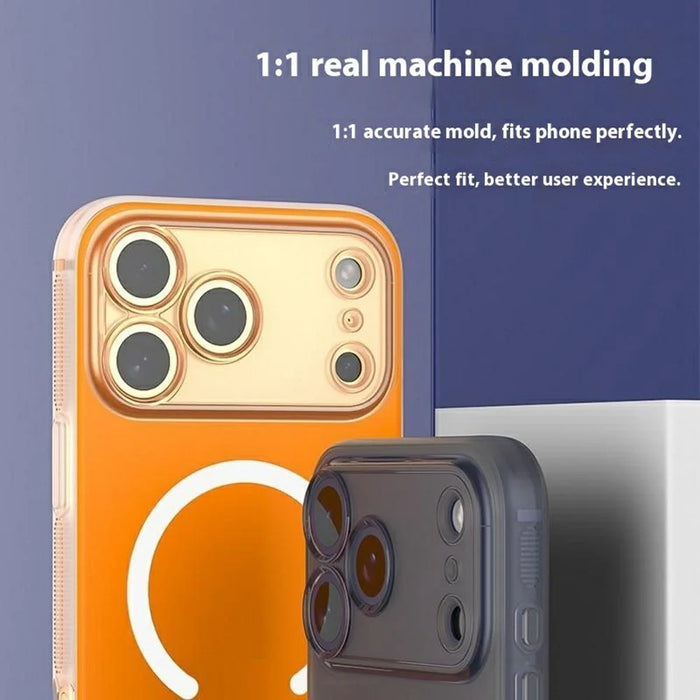 Q.COO For iPhone 17 Pro Max Magnetic Case Shockproof TPU Phone Cover Compatible with MagSafe - Light Sand Orange - 4