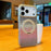 For iPhone 17 Pro Max Magnetic Case Kickstand Electroplated PC + PU Leather Phone Back Cover - Silver - 6