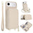 For iPhone Air Case RFID Blocking Zipper Wallet Leather + TPU Phone Cover with Shoulder Strap - Apricot - 1