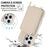 For iPhone 16 Pro Case RFID Blocking Zipper Wallet Leather + TPU Phone Cover with Shoulder Strap - Apricot - 6