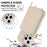 For iPhone 15 Pro Case RFID Blocking Zipper Wallet Leather + TPU Phone Cover with Shoulder Strap - Apricot - 6