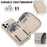 For iPhone 12 / 12 Pro Case RFID Blocking Zipper Wallet Leather + TPU Phone Cover with Shoulder Strap - Apricot - 4