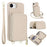 For iPhone 17e / 16e Case RFID Blocking Zipper Wallet Leather + TPU iPhone Cover with Shoulder Strap - Apricot - 1