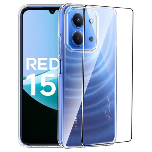For Xiaomi Redmi 15C 4G (Global) (171mm)  /  Poco C85 4G (171mm) Clear TPU Anti-Scratch Phone Case + 2.5D Arc Edge Screen Protector - 1