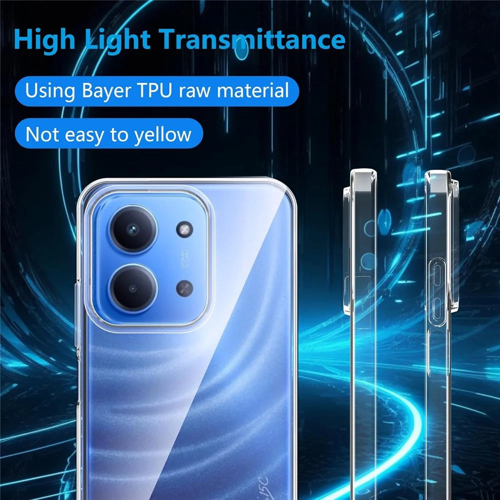 For Xiaomi Redmi 15C 5G (EU) (173mm)  /  15C 4G (EU) (173mm) Clear TPU Anti-Scratch Phone Case + 2.5D Arc Edge Screen Protector - 5