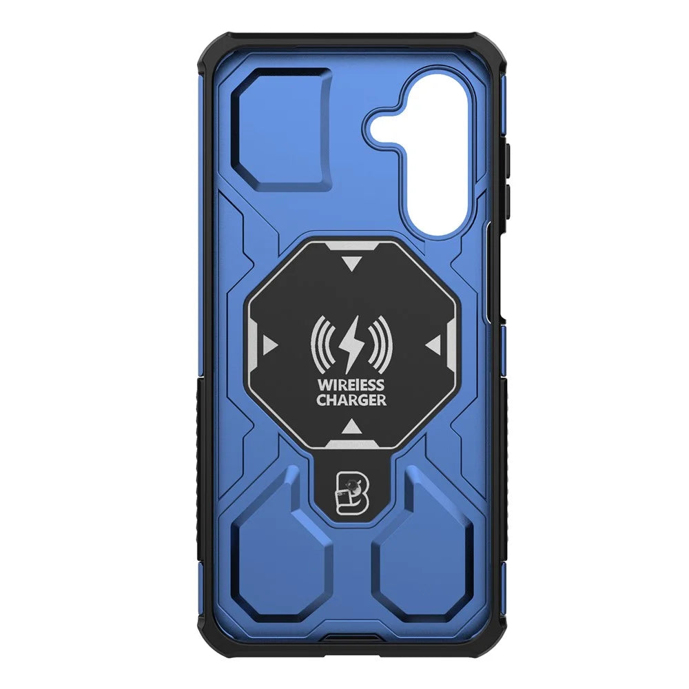 For Samsung Galaxy A18 5G / A18 4G / A17 5G / A17 4G Magnetic Case Rotating Metal Kickstand Shockproof PC + TPU Phone Back Cover - Dark Blue - 4
