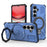 For Samsung Galaxy S26 Magnetic Case Rotating Metal Kickstand Shockproof PC + TPU Phone Back Cover - Dark Blue - 1