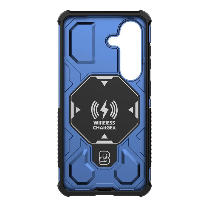 For Samsung Galaxy S26 Magnetic Case Rotating Metal Kickstand Shockproof PC + TPU Phone Back Cover - Dark Blue - 4