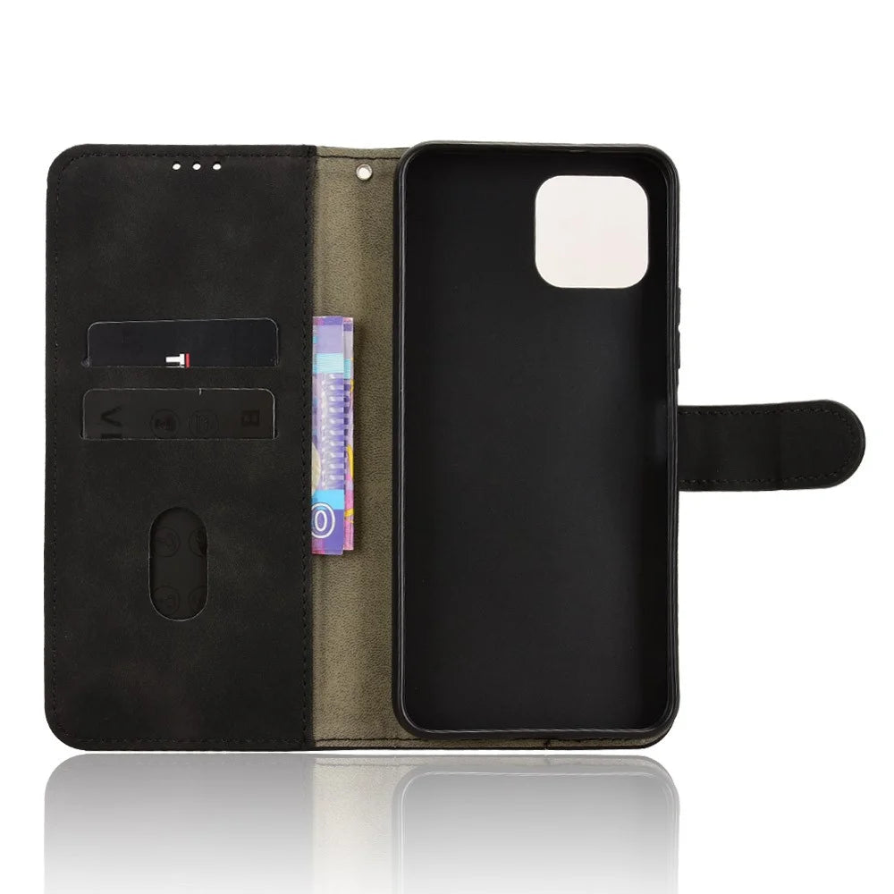 For T-Mobile Revvl 8 Pro  /  T Phone 3 Pro Leather Case Skin Feel Anti Drop Wallet Flip Phone Cover - Black - 2
