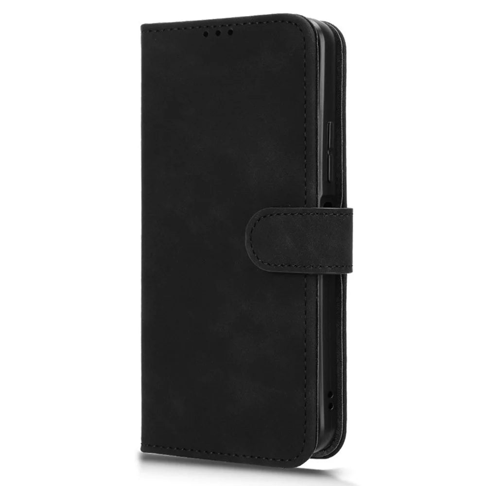 For T-Mobile Revvl 8 Pro  /  T Phone 3 Pro Leather Case Skin Feel Anti Drop Wallet Flip Phone Cover - Black - 5