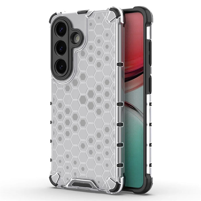 For Samsung Galaxy S26 Case PC + TPU Phone Cover Honeycomb Shape - Grey - 1