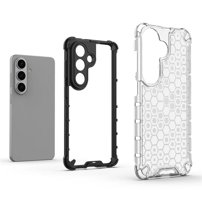 For Samsung Galaxy S26 Case PC + TPU Phone Cover Honeycomb Shape - Grey - 2