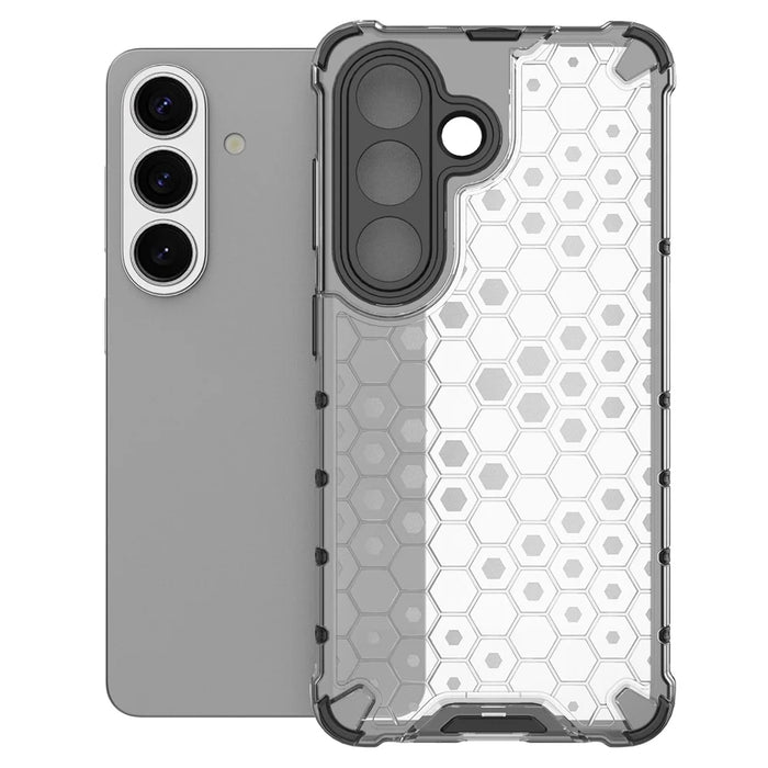 For Samsung Galaxy S26 Case PC + TPU Phone Cover Honeycomb Shape - Grey - 3
