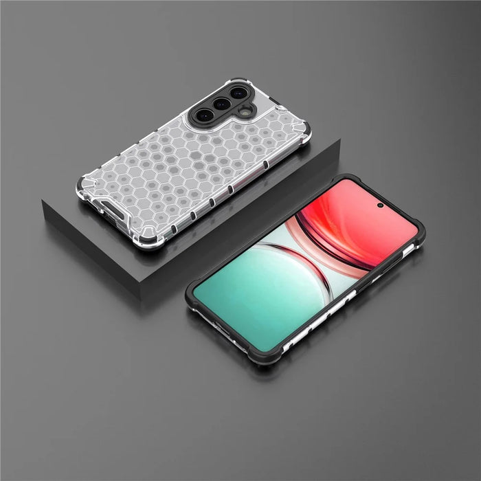 For Samsung Galaxy S26 Case PC + TPU Phone Cover Honeycomb Shape - Grey - 5