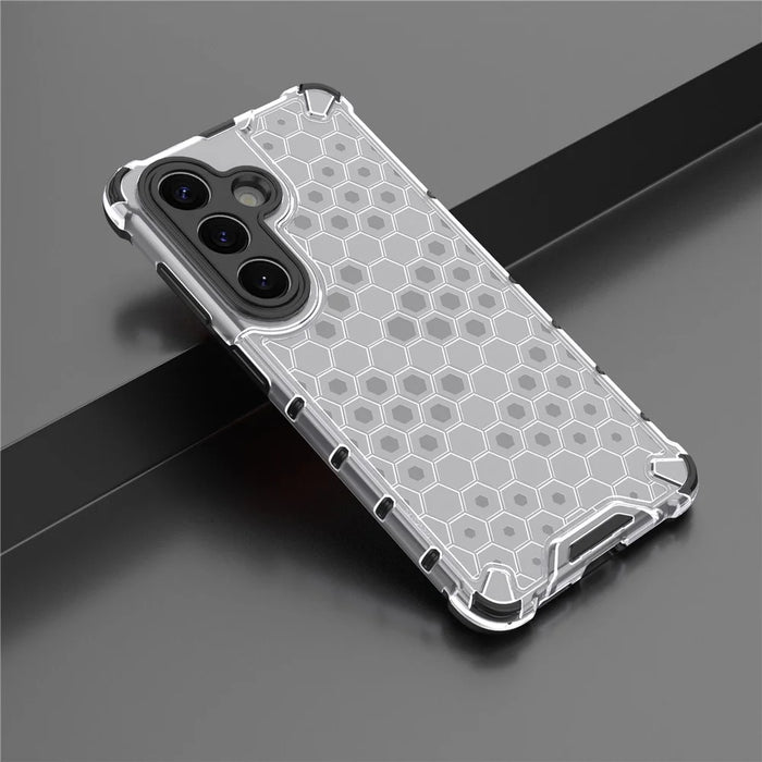 For Samsung Galaxy S26 Case PC + TPU Phone Cover Honeycomb Shape - Grey - 6