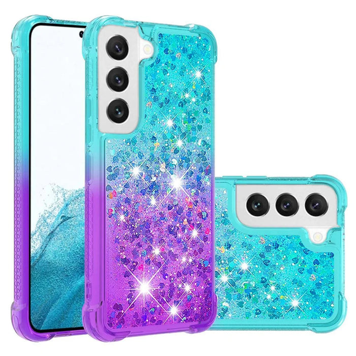 For Samsung Galaxy S23 TPU Case Gradient Quicksand Phone Back Cover - Sky Blue  /  Purple - 2