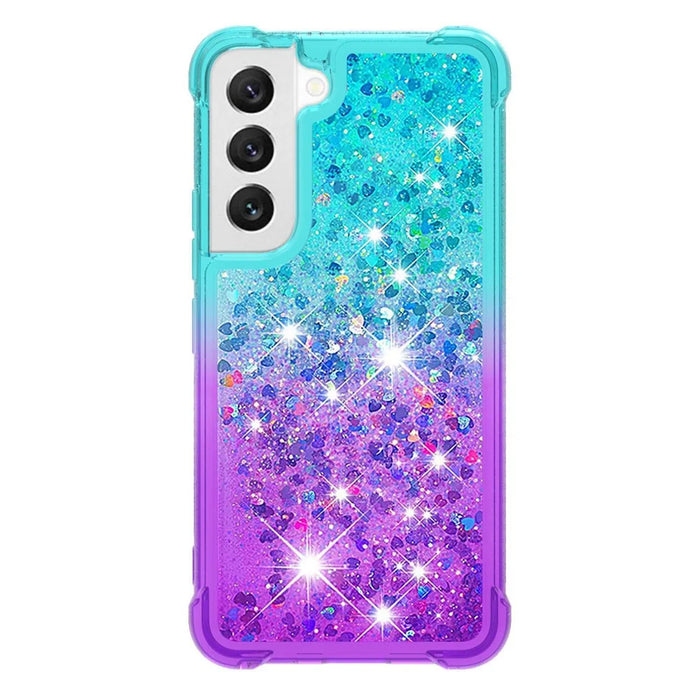 For Samsung Galaxy S23 TPU Case Gradient Quicksand Phone Back Cover - Sky Blue  /  Purple - 3