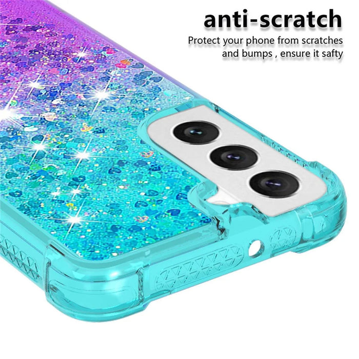 For Samsung Galaxy S23 TPU Case Gradient Quicksand Phone Back Cover - Sky Blue  /  Purple - 4