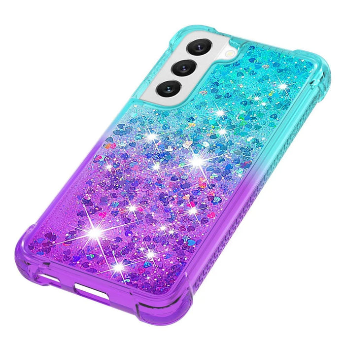 For Samsung Galaxy S23 TPU Case Gradient Quicksand Phone Back Cover - Sky Blue  /  Purple - 6