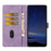 For iPhone 15 Flip Case Cherry Blossom Pattern Leather Wallet Stand Phone Cover with Wrist Strap - Purple - 2