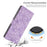 For iPhone 15 Flip Case Cherry Blossom Pattern Leather Wallet Stand Phone Cover with Wrist Strap - Purple - 7