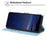 For Samsung Galaxy S25 Edge Flip Case Cherry Blossom Pattern Leather Wallet Stand Phone Cover with Wrist Strap - Sky Blue - 3