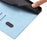 For Samsung Galaxy S25 Edge Flip Case Cherry Blossom Pattern Leather Wallet Stand Phone Cover with Wrist Strap - Sky Blue - 4