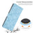 For Samsung Galaxy S25 Edge Flip Case Cherry Blossom Pattern Leather Wallet Stand Phone Cover with Wrist Strap - Sky Blue - 7