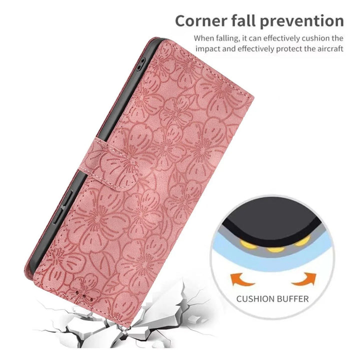 For Samsung Galaxy S25 Ultra Flip Case Cherry Blossom Pattern Leather Wallet Stand Phone Cover with Wrist Strap - 7