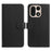 For OnePlus 15 5G Case Wallet Stand Litchi Texture Genuine Cow Leather Flip Phone Cover - Black - 1