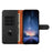 For OnePlus 15 5G Case Wallet Stand Litchi Texture Genuine Cow Leather Flip Phone Cover - Black - 7