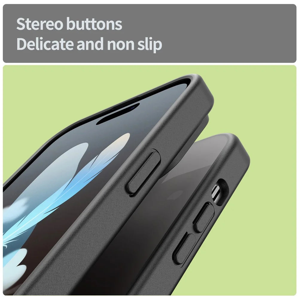 For iPhone 14 Pro Case Skin Touch Matte Anti Drop TPU PC Phone Back Cover - Black - 4