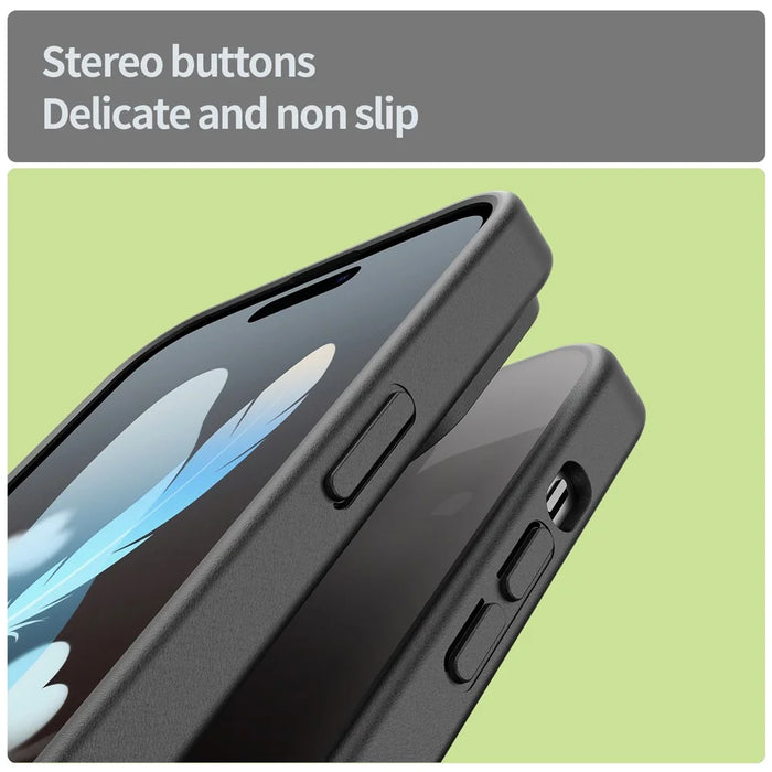 For iPhone 14 Pro Max Case Skin Touch Matte Anti Drop TPU PC Phone Back Cover - Black - 4