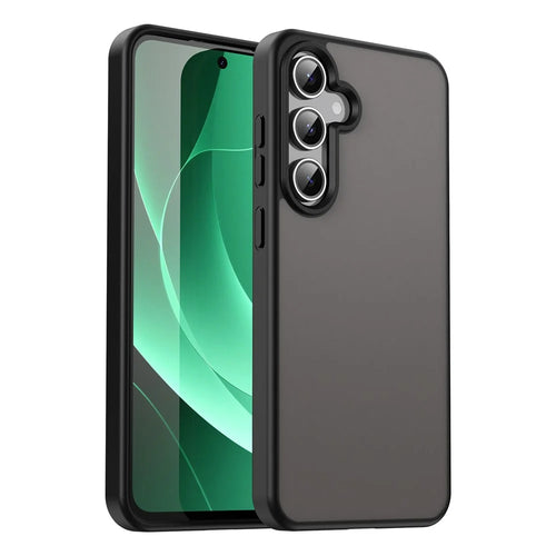 For Samsung Galaxy S24 FE Case Skin Touch Matte Anti Drop TPU PC Phone Back Cover - Black - 1