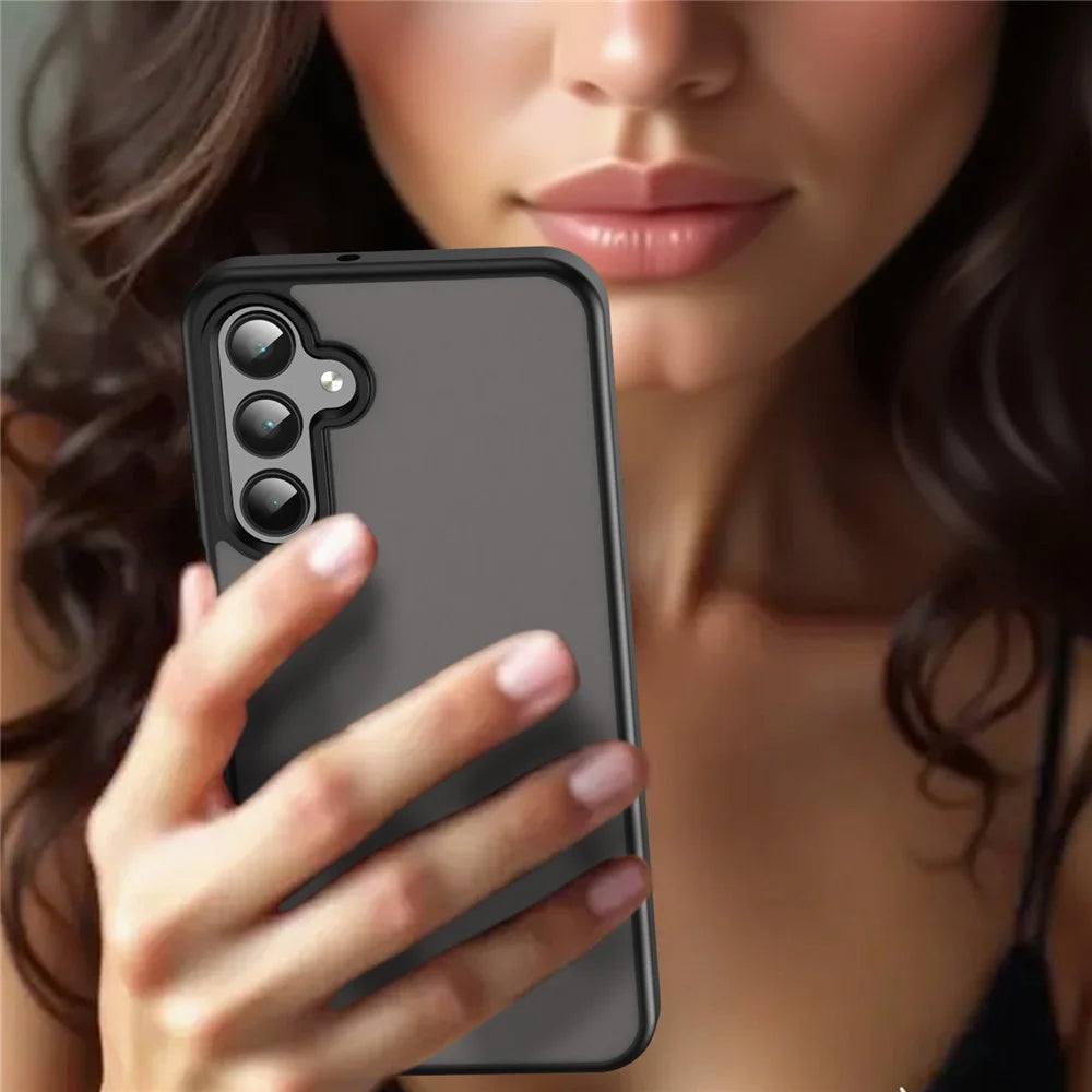 For Samsung Galaxy A16 4G / 5G Case Skin Touch Matte Anti Drop TPU PC Phone Back Cover - Black - 5