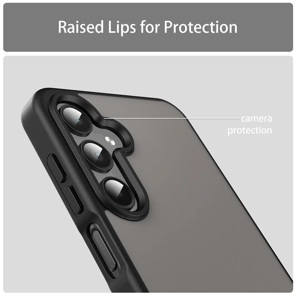 For Samsung Galaxy A16 4G / 5G Case Skin Touch Matte Anti Drop TPU PC Phone Back Cover - Black - 7