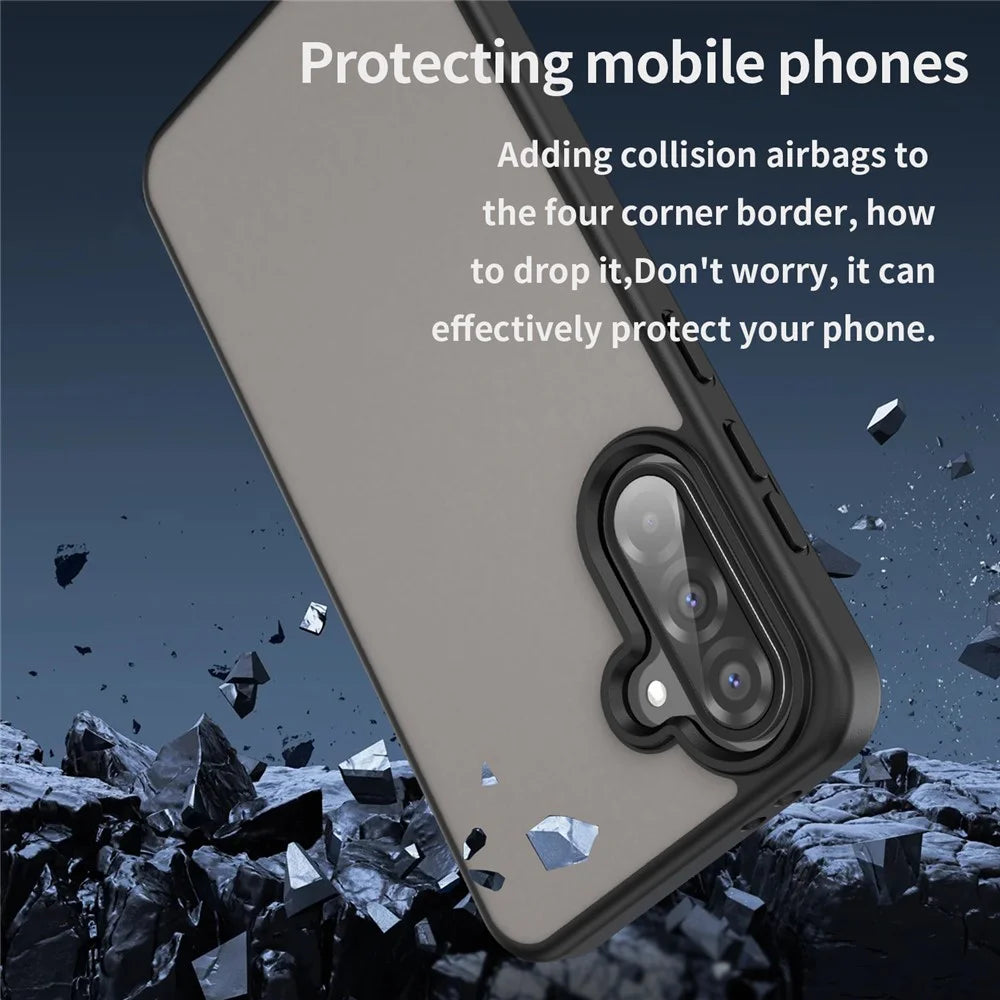 For Samsung Galaxy A36 5G Case Skin Touch Matte Anti Drop TPU PC Phone Back Cover - Black - 2