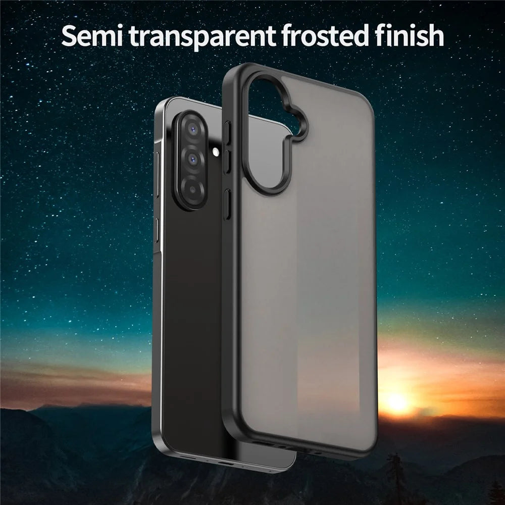 For Samsung Galaxy A56 5G Case Skin Touch Matte Anti Drop TPU PC Phone Back Cover - Black - 3