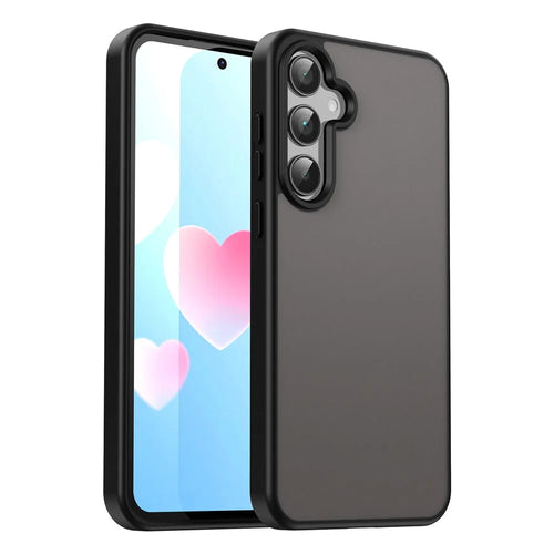 For Samsung Galaxy A35 5G Case Skin Touch Matte Anti Drop TPU PC Phone Back Cover - Black - 1