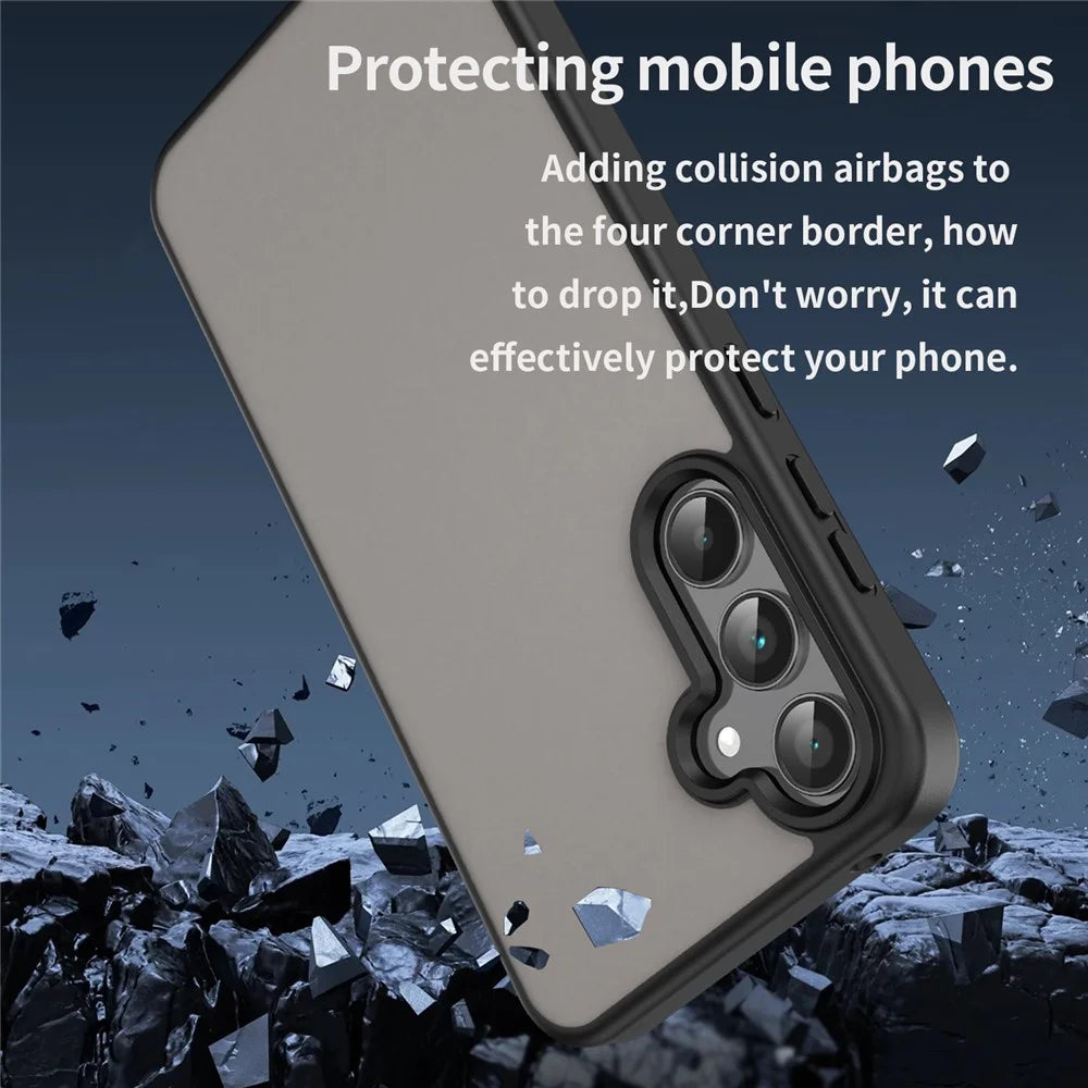 For Samsung Galaxy A35 5G Case Skin Touch Matte Anti Drop TPU PC Phone Back Cover - Black - 2