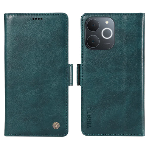YIKATU For Realme Narzo 80 Lite 4G / Realme Note 70 4G / Realme Note 70T 4G / Realme C71 4G (India) Case  YK-007 Litchi Texture PU Leather Wallet Phone Cover - Blue - 1