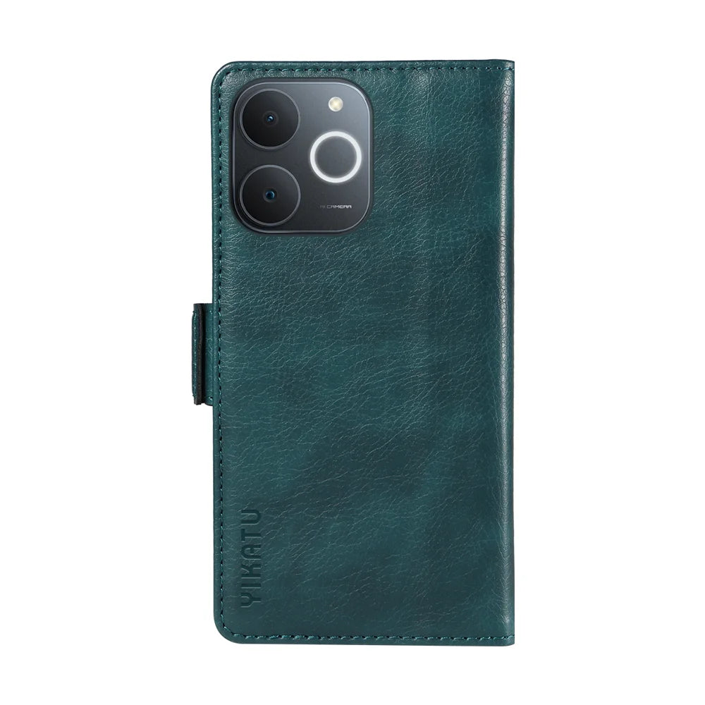 YIKATU For Realme Narzo 80 Lite 4G / Realme Note 70 4G / Realme Note 70T 4G / Realme C71 4G (India) Case  YK-007 Litchi Texture PU Leather Wallet Phone Cover - Blue - 7