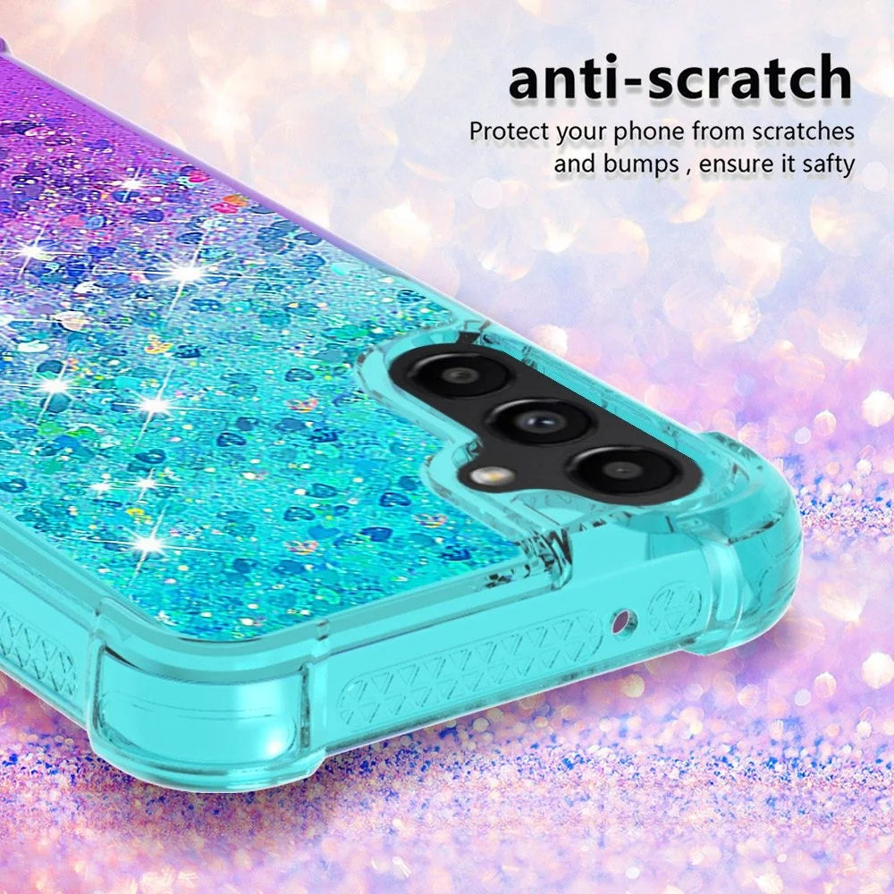 For Samsung Galaxy A14 5G / A14 4G TPU Case Gradient Quicksand Phone Back Cover - Sky Blue  /  Purple - 4