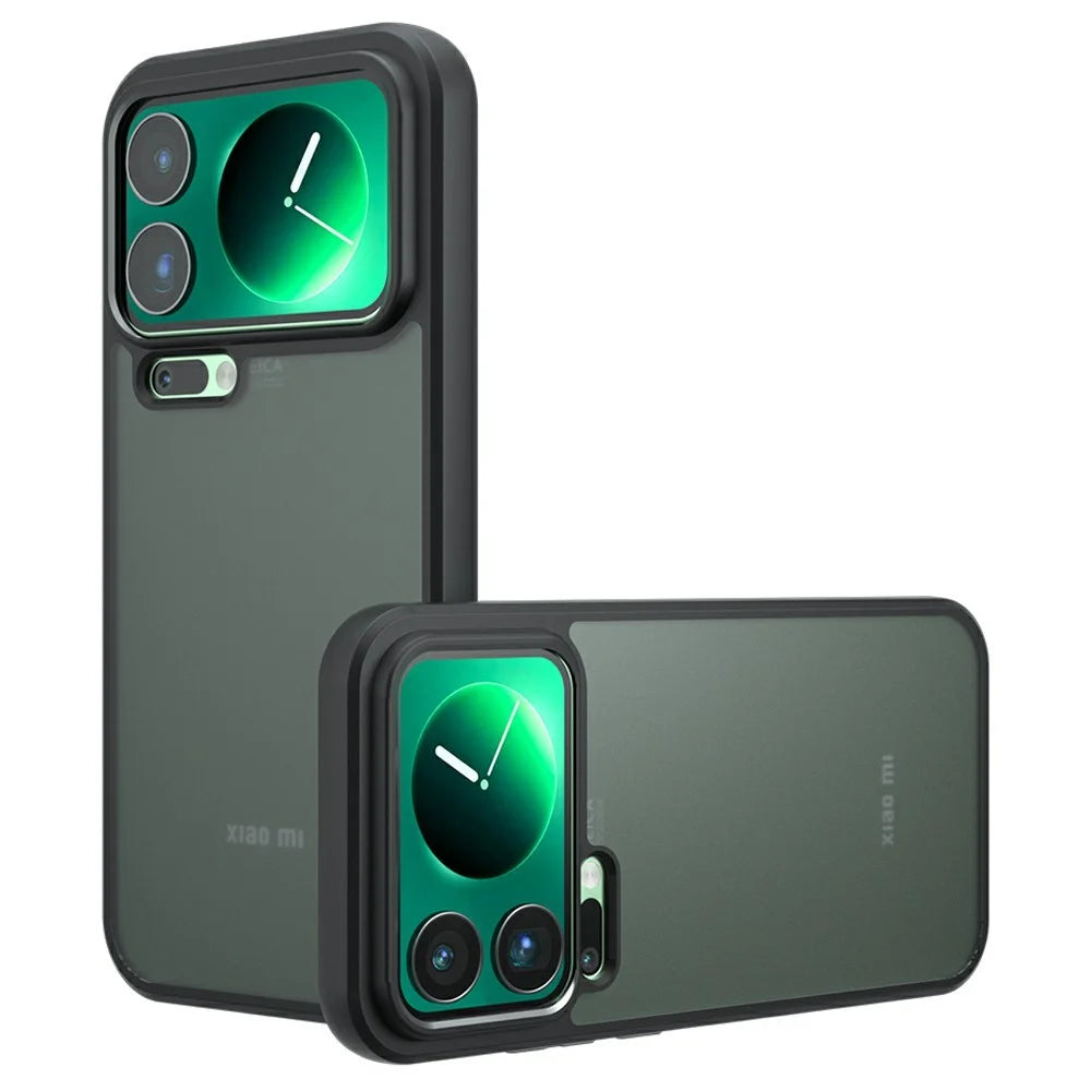 For Xiaomi 17 Pro Max Case Skin-Touch TPU + PC Matte Phone Back Cover, Transparent Black - 1